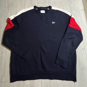 Lacoste Men's Navy and Red Jumper size  XXL